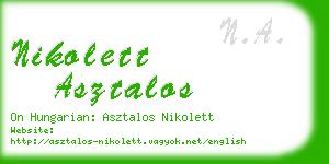 nikolett asztalos business card